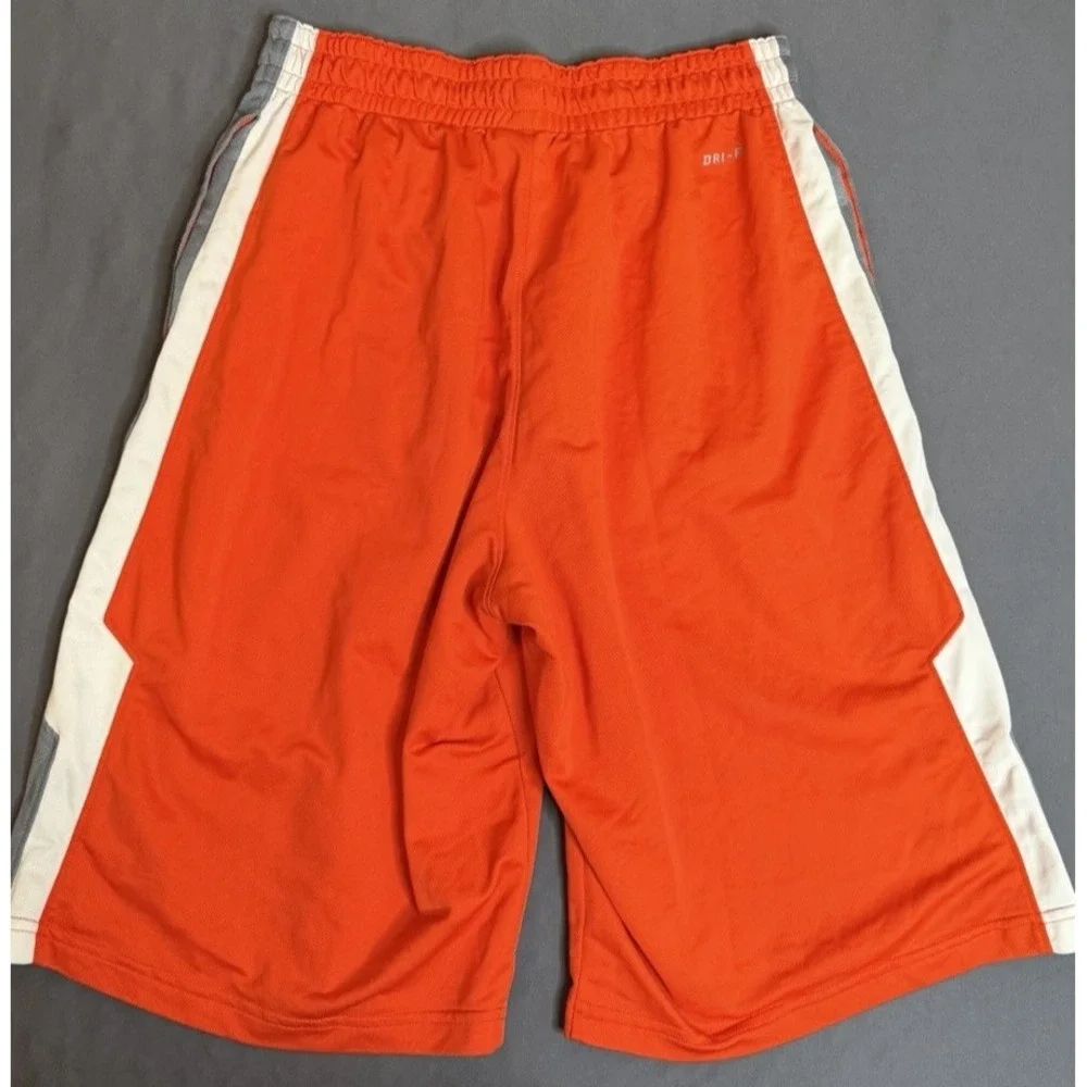 Nike Shorts Mens Size Medium Orange Basketball‎ Drawstring Pockets Lightweight